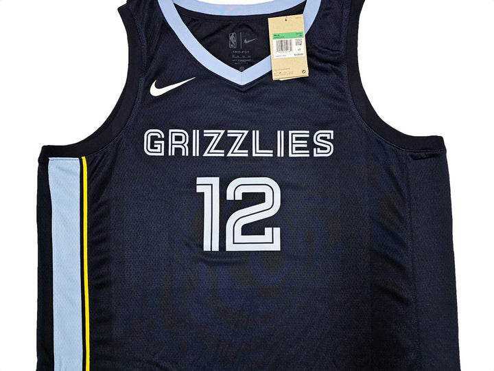 Grizzlies Ja Morant Auto Dark Blue Nike Icon Edition Swingman Jersey Size 52 BAS