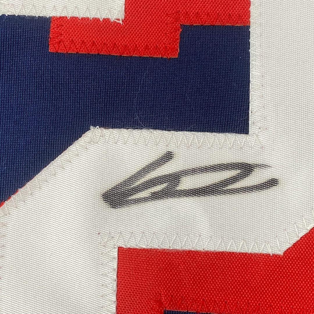 Framed Signed Vladimir Vlad Guerrero Jr 35x39 Blue Jersey PSA COA