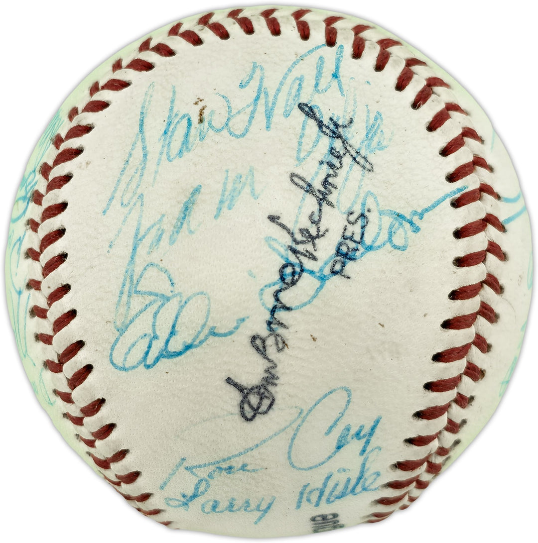 1972 Albuquerque Dukes Signed Wilson PCL Baseball 20 Sigs Tommy Lasorda