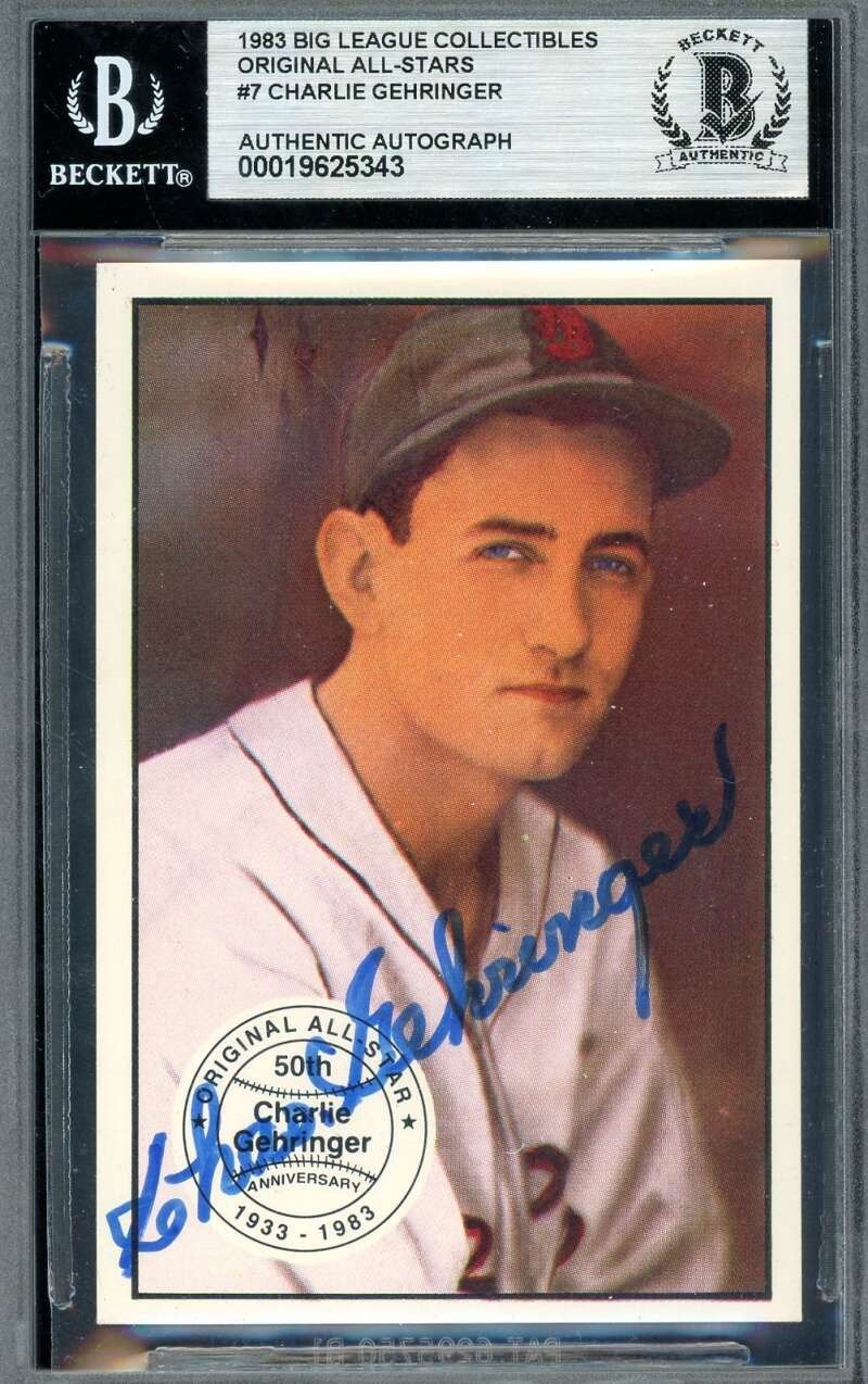 Charlie Gehringer Beckett BAS Signed 1983 Big League All Stars Autograph