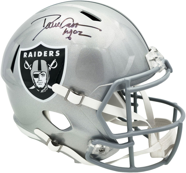Dave Casper Signed Oakland Raiders Silver Full Size Speed Replica Helmet
