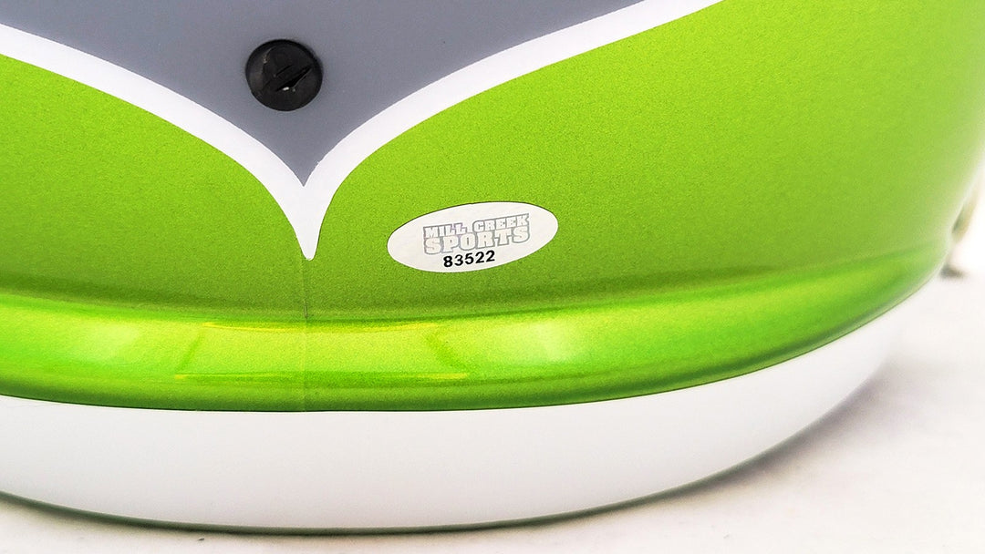 Jim Zorn Auto Seahawks Flash Green Full Size Rep Speed Helmet Go Hawks! MCS Holo