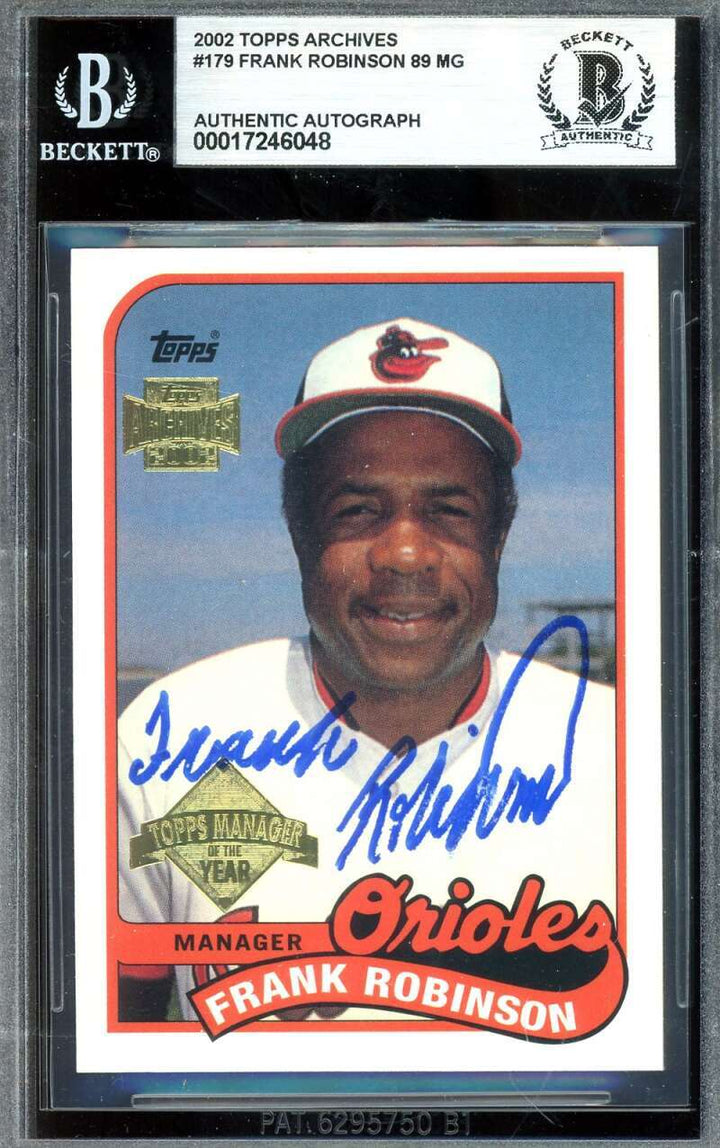 Frank Robinson Beckett BAS Signed 2002 Topps Archives Autograph