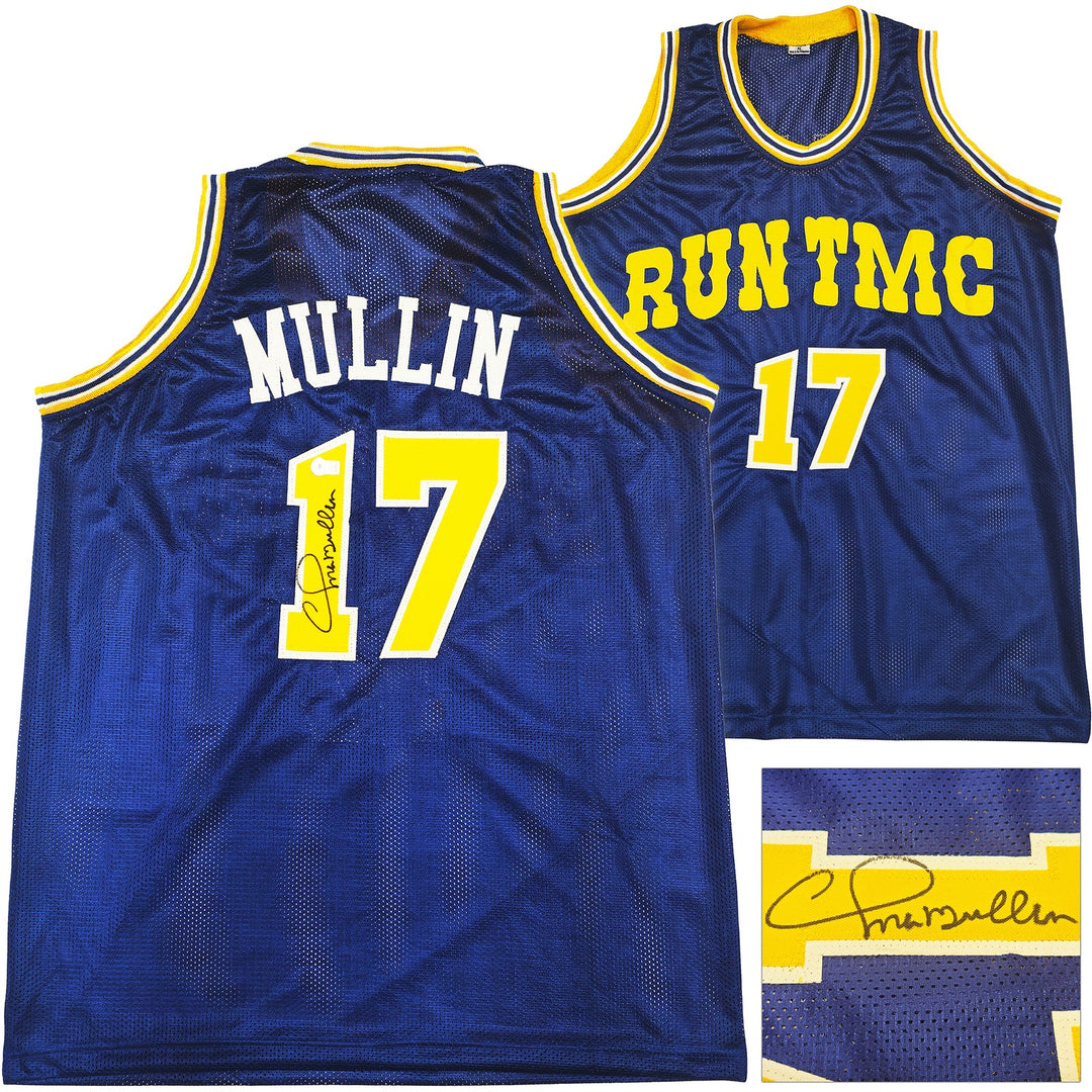 Golden State Warriors Chris Mullin Signed Blue Jersey Beckett BAS