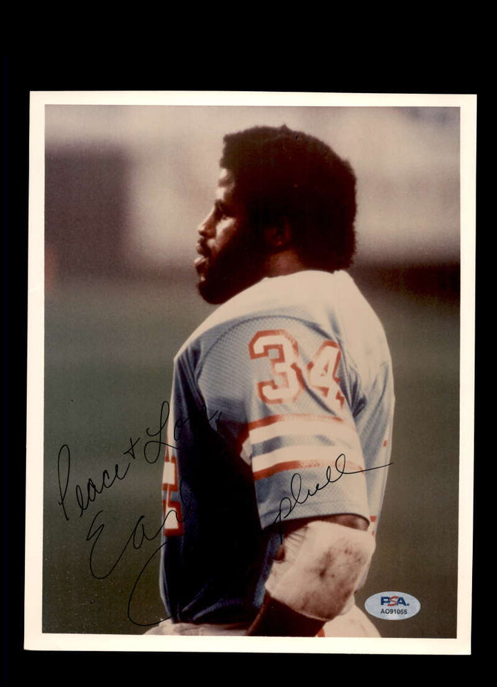 Earl Campbell PSA DNA Signed 8x10 Photo Oilers Autograph