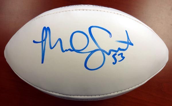 Malcolm Smith Signed White Super Bowl Logo Football Seattle Seahawks MCS Holo