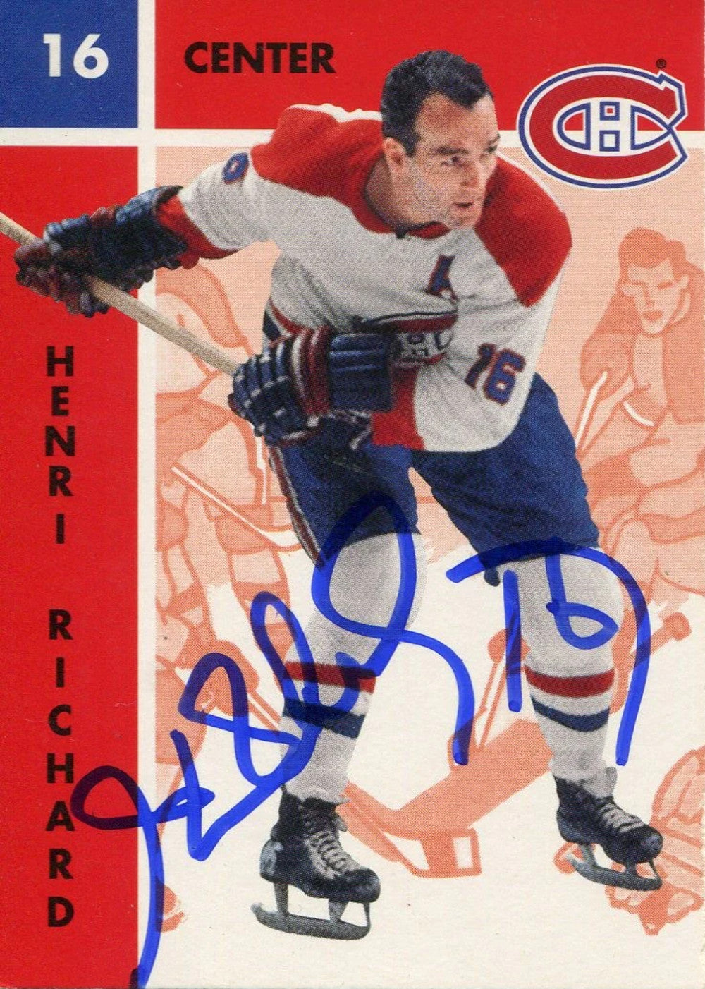 Henri Richard Parkhurst Products Autographed Card