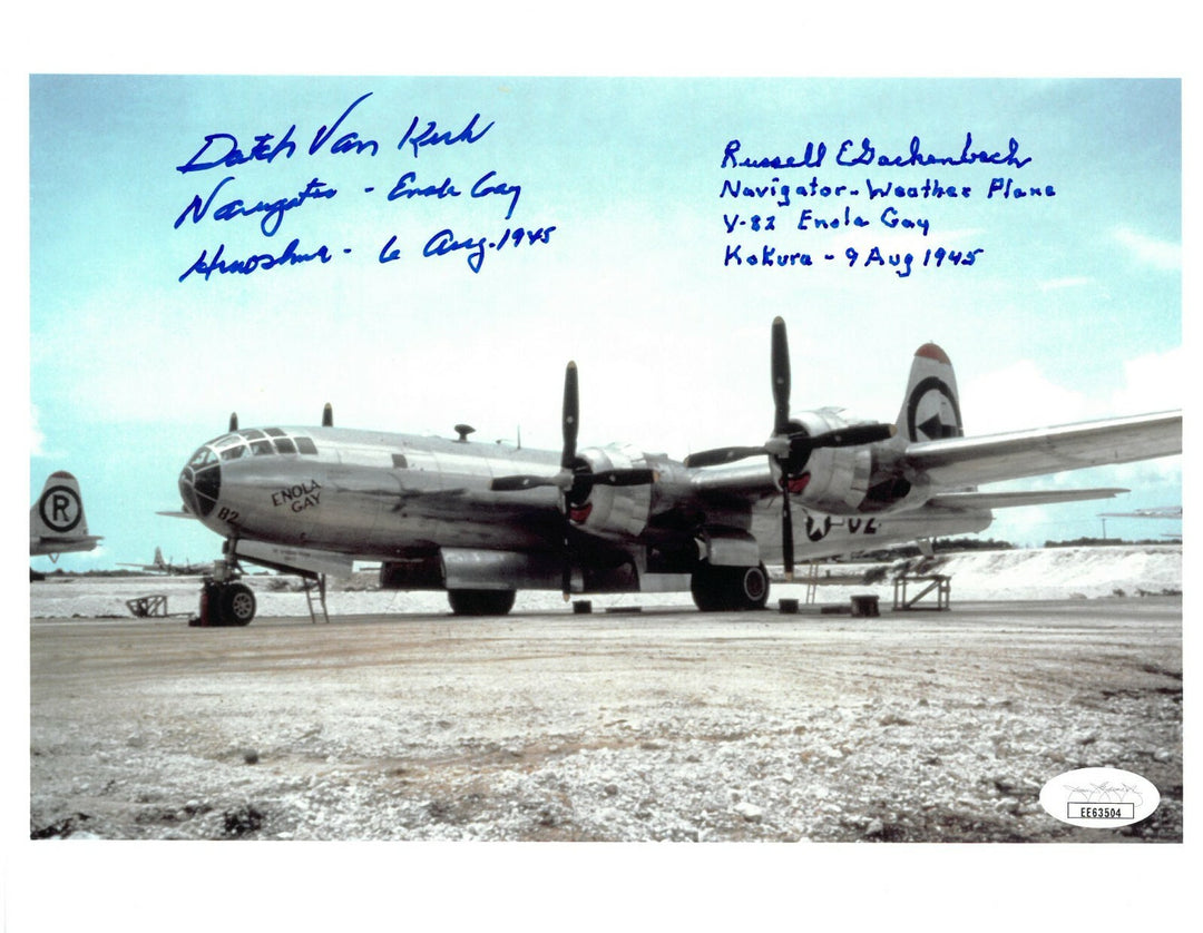 Van Kirk/Gackenbach signed WWII 8x10 Photo Enola Gay Hiroshima, Nagasaki - JSA