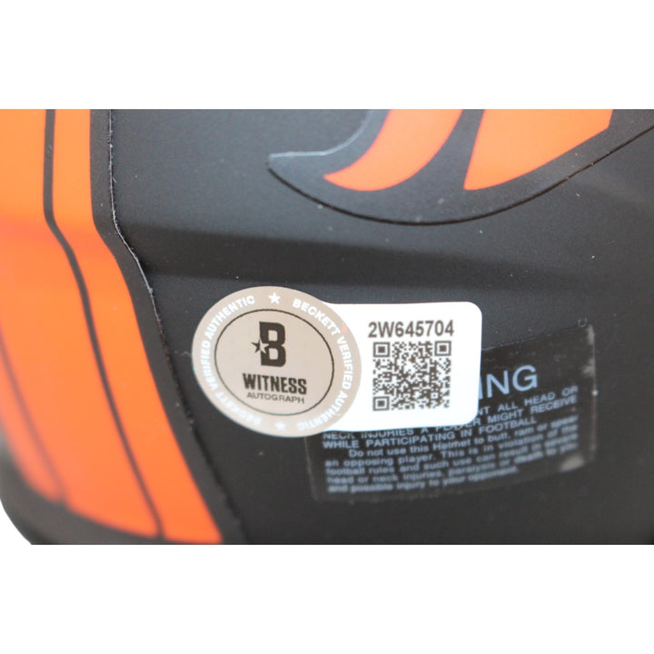 Shannon Sharpe Autographed Denver Broncos Eclipse Mini Helmet Beckett WIT 50804