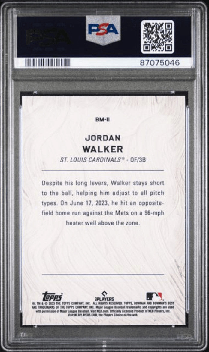 Graded 2023 Bowmans Best Jordan Walker #BM11 Masterpieces RC Card PSA 10