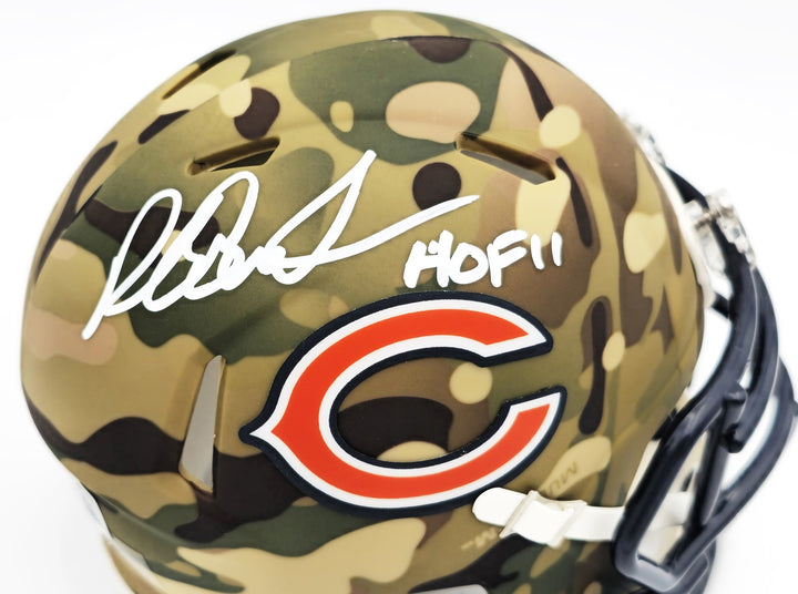 Richard Dent Signed Chicago Bears Camo Speed Mini Helmet "HOF 11" Beckett Wit