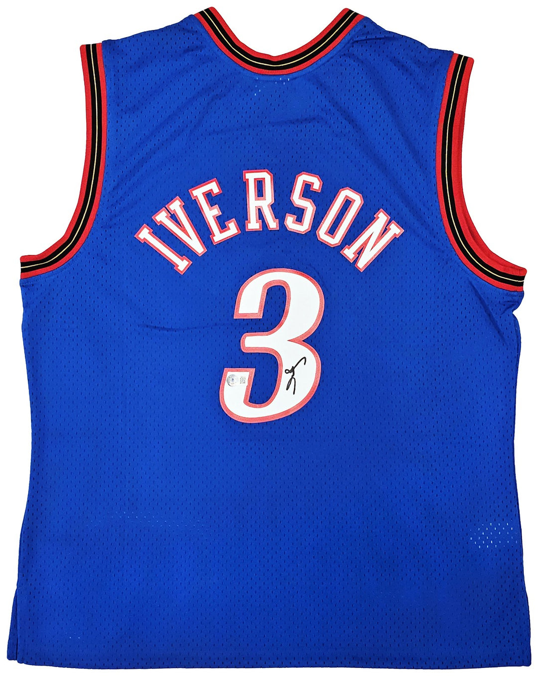 76ers Allen Iverson Auto Blue AUTH Mitchell Ness 99 HWC Swingman Jersey XL BAS