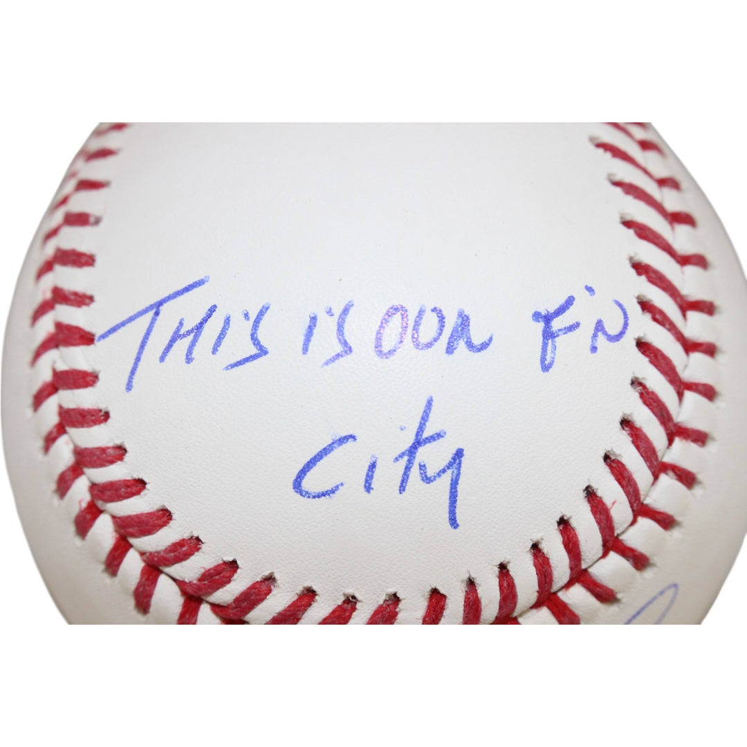 David Ortiz Autographed Boston Red Sox OML Baseball Our F'n City Beckett 50927