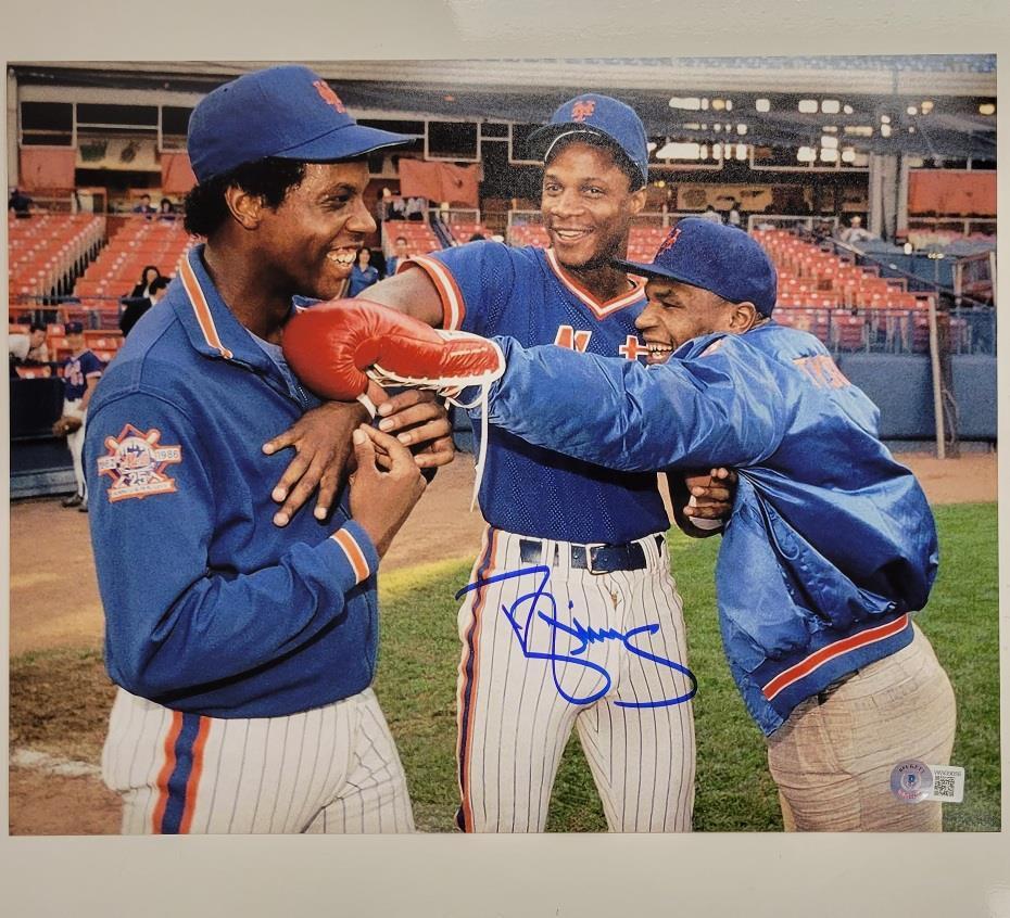 Darryl Strawberry signed 11x14 photo autograph Tyson Gooden ~ BAS Witness Holo