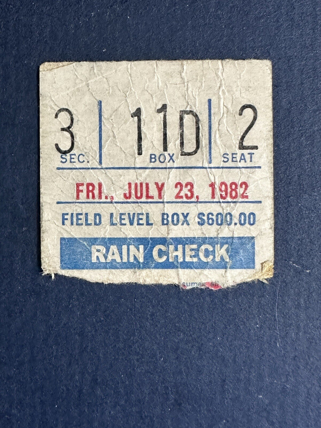July 23 1982 Reggie Jackson Hr #448 Ticket Stub Dave Righetti 1st Career Save