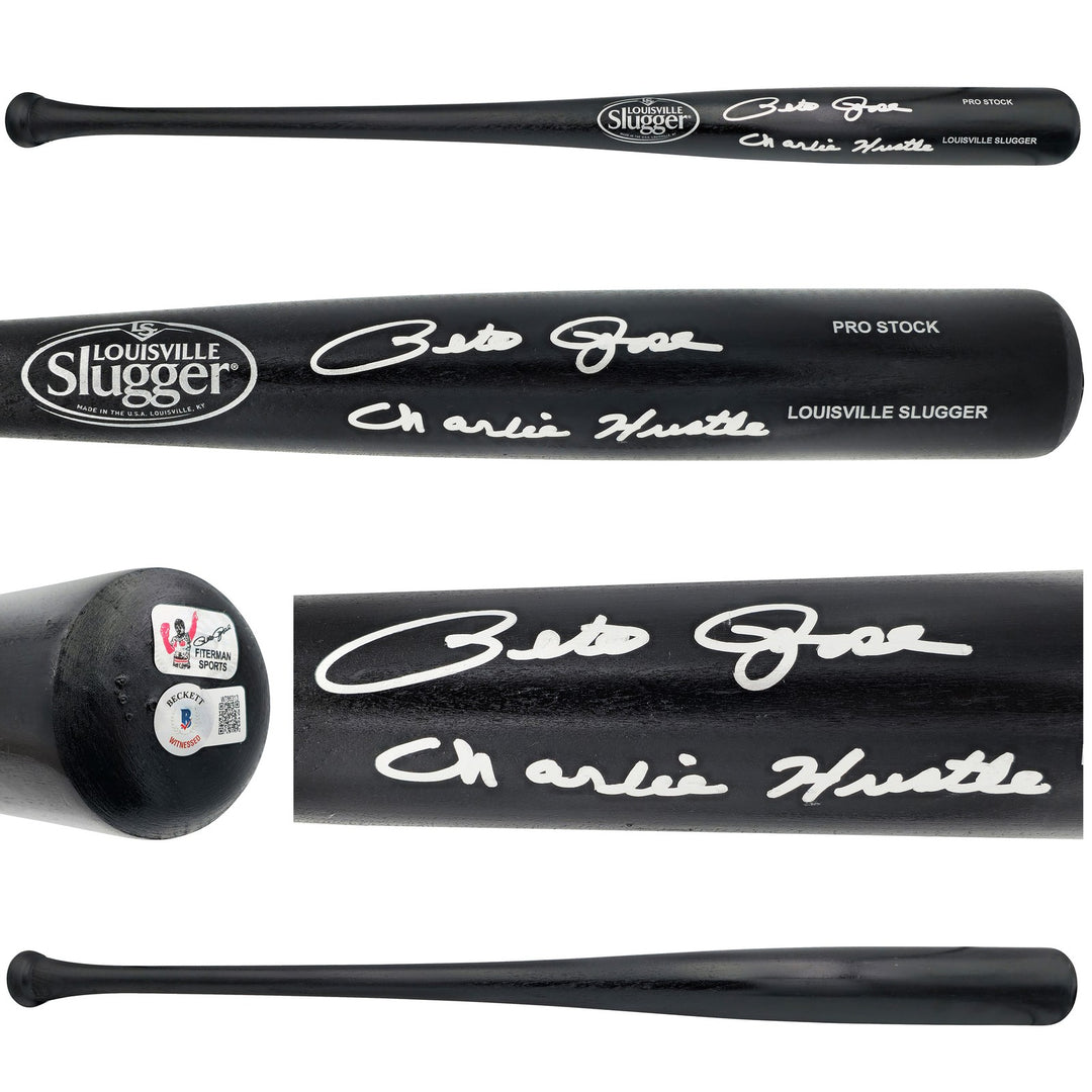 Pete Rose Auto Black L Slugger Pro Stock Baseball Bat Charlie Hustle Beckett