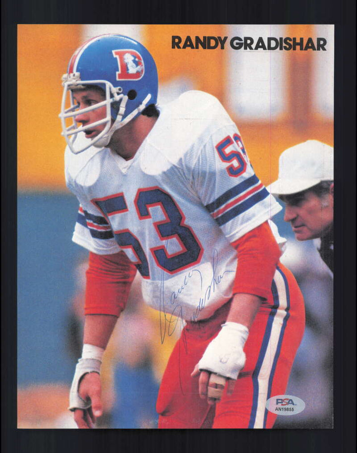 Randy Gradishar PSA DNA Signed 1970`s Vintage 8x10 Photo Autograph Broncos