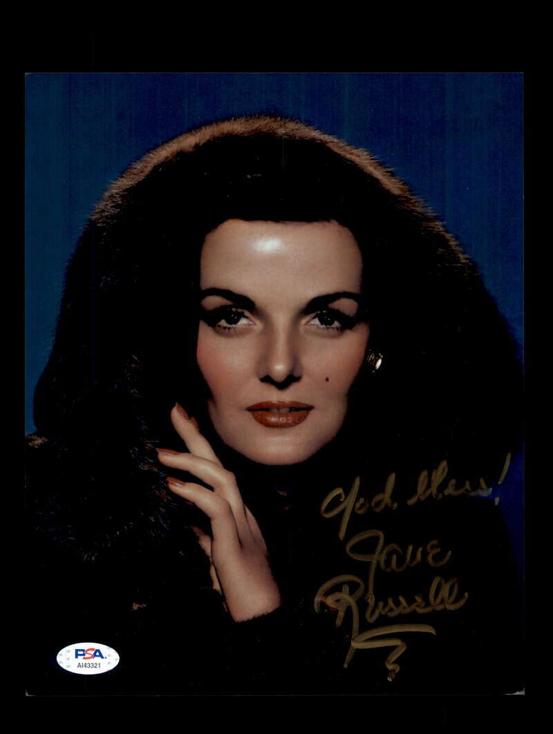 Jane Russell PSA DNA Coa Signed 8x10 Photo Autograph