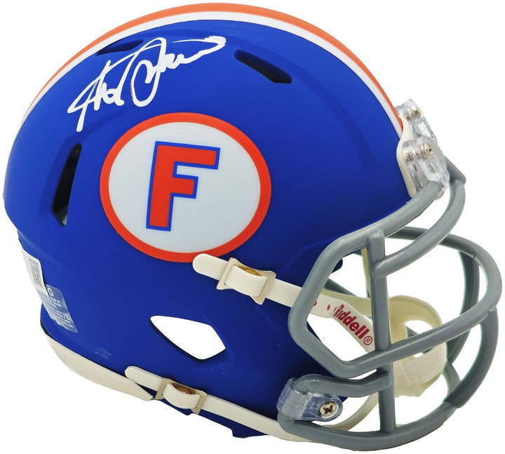 Steve Spurrier Auto Florida Gators Blue Throwback Speed Mini Helmet Beckett Wit