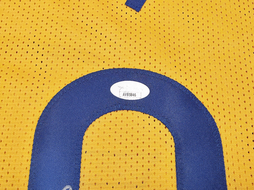 Golden State Warriors Stephen Curry Autographed Signed Yellow Jersey JSA