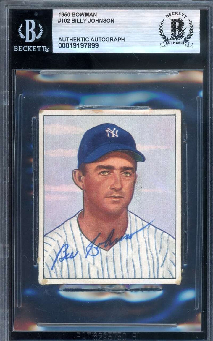 Billy Johnson Beckett BAS Signed 1950 Bowman Autograph