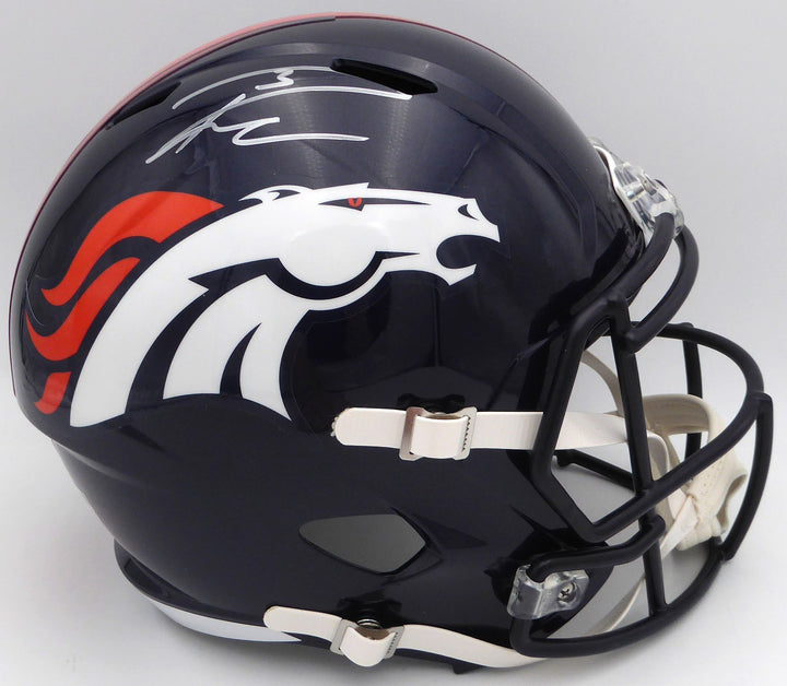Russell Wilson Auto Signed Blue Full Size Replica Helmet Broncos Fanatics Holo