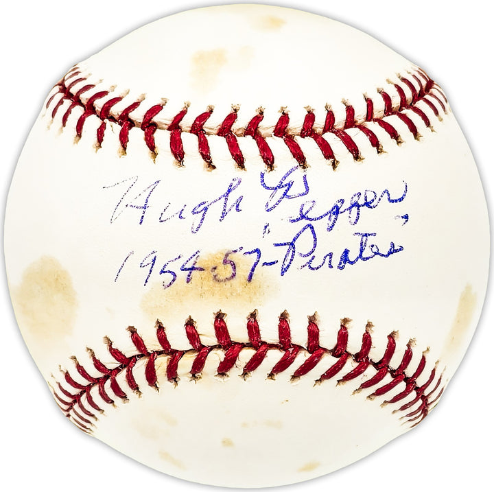 Hugh Laurin Pepper Signed MLB Baseball Pittsburgh Pirates Beckett QR