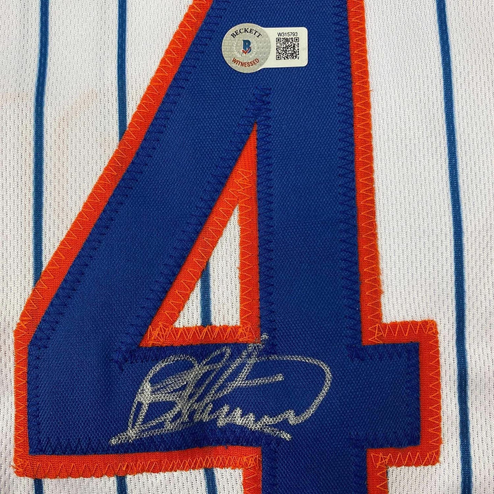 Framed Autographed/Signed Bartolo Colon 35x39 New York Pinstripe Jersey COA