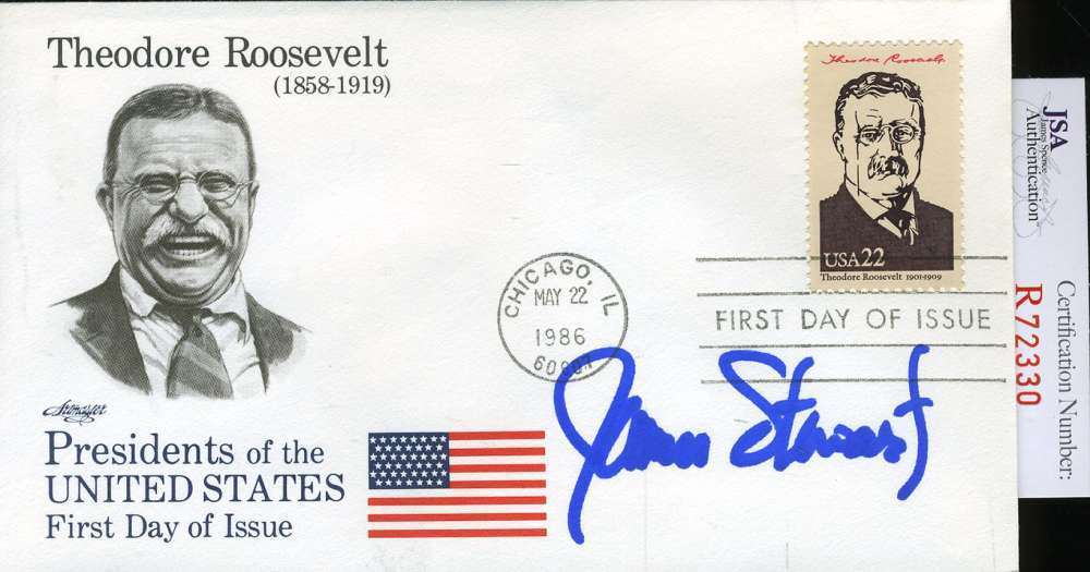 James Jimmy Stewart Jsa Coa Hand Signed Fdc Authenticated Autograph 5