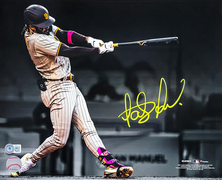Fernando Tatis Jr. Signed 11x14 Photo Padres Spotlight In Yellow Beckett
