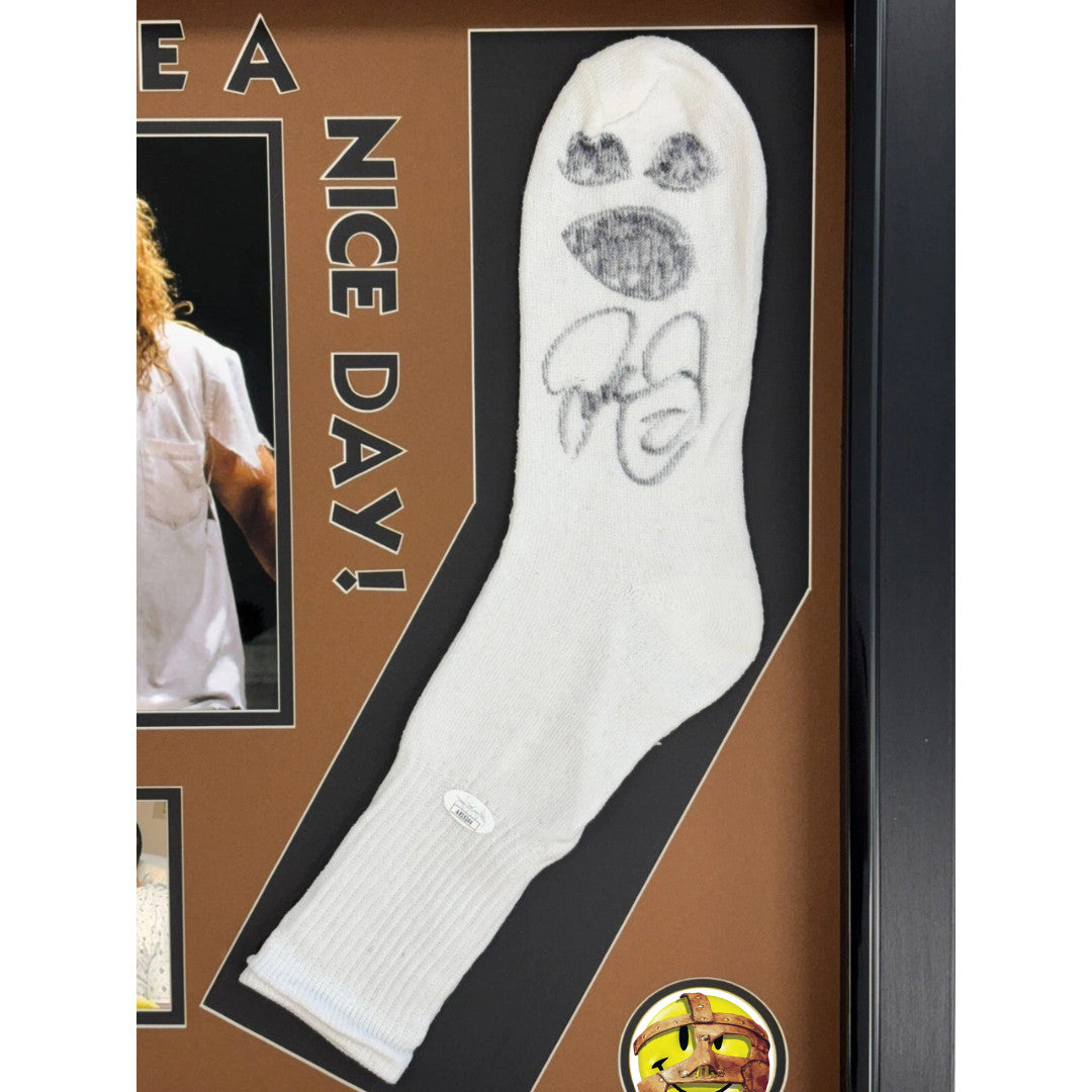 Mankind Mick Foley Autographed Mr. Socko Authentic Drawing Framed JSA WWE Signed