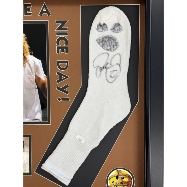 Mankind Mick Foley Autographed Mr. Socko Authentic Drawing Framed JSA WWE Signed