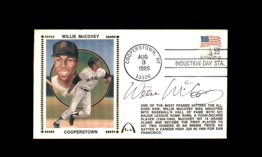 Willie McCovey PSA DNA Signed 1986 First Day Cover Cache FDC Cooperstown Auto