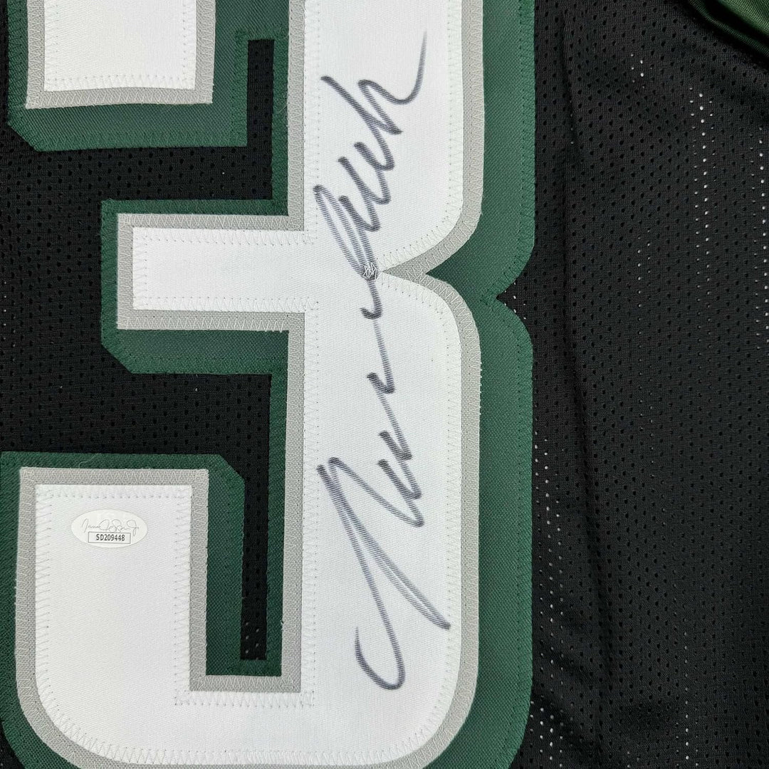 Framed Signed Nolan Smith Jr 35x39 Philadelphia Black Jersey JSA COA