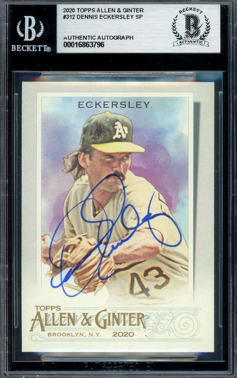 Dennis Eckersley Beckett BAS Signed 2020 Topps Allen & Ginter Autograph