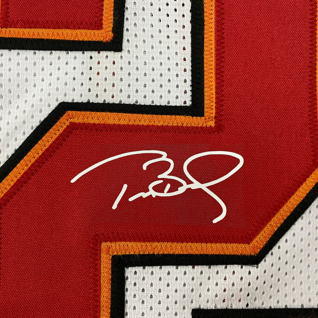 Facsimile Autographed Tom Brady Tampa Bay White Laser Auto Jersey Size Men's XL