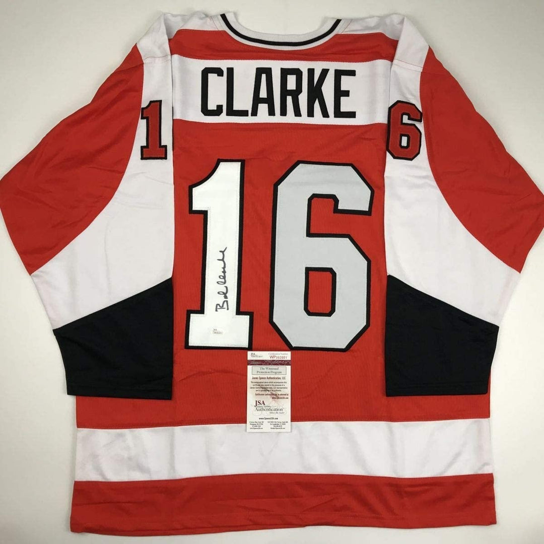 Autographed/Signed BOBBY BOB CLARKE Philadelphia Orange Jersey JSA COA