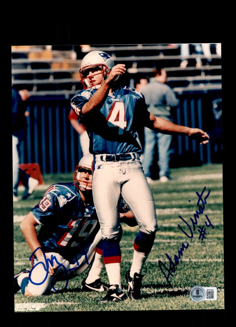 Adam Vinatieri Tom Tupa Beckett BAS Signed 8x10 Photo Autograph Patriots