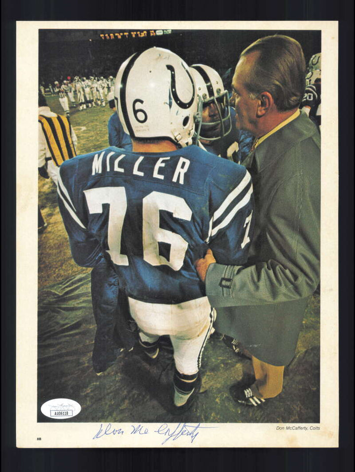 Don McCafferty D.74 JSA Autograph 8x10 Signed Vintage Photo Colts
