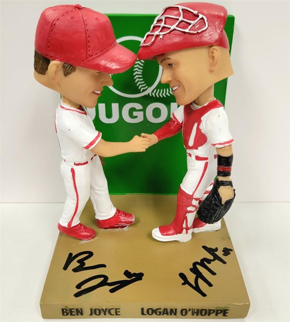Logan O'Hoppe & Ben Joyce signed Angels Bobblehead LE /250 ~ Beckett BAS
