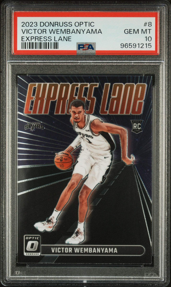 Graded 2023 Donruss Optic Victor Wembanyama #8 Express RC Basketball Card PSA 10