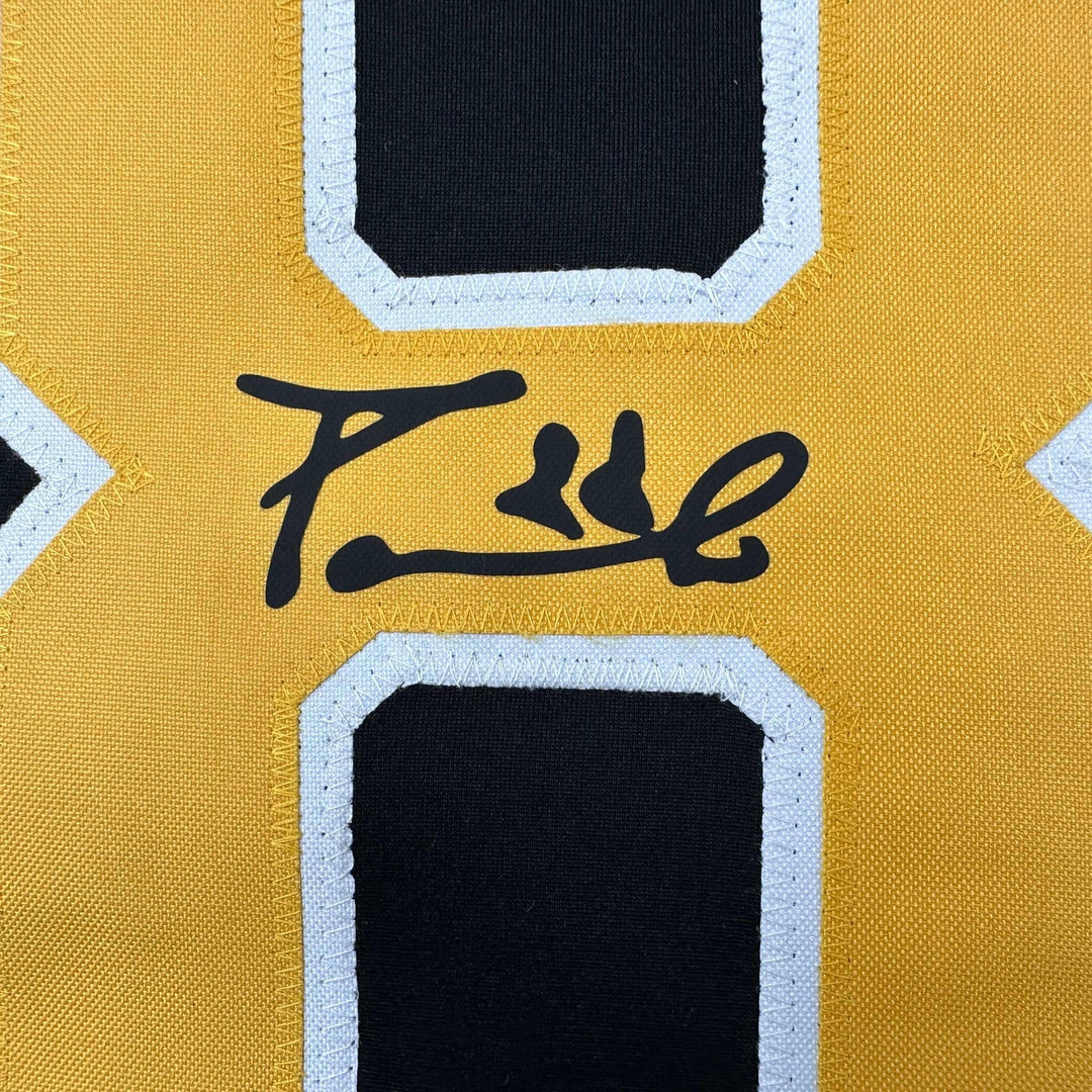 Facsimile Autographed David Pastrnak Boston Black Reprint Auto Jersey Men's XL