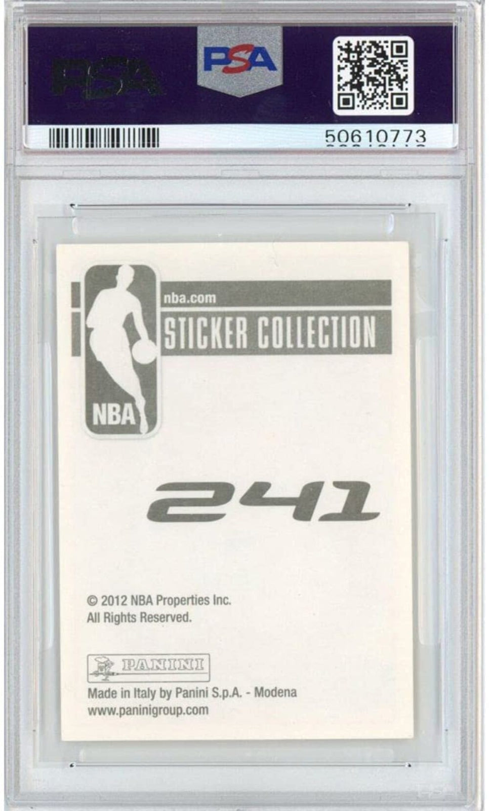 Graded 2012-13 Panini Stickers Anthony Davis #241 Rookie RC Basketball Card PSA