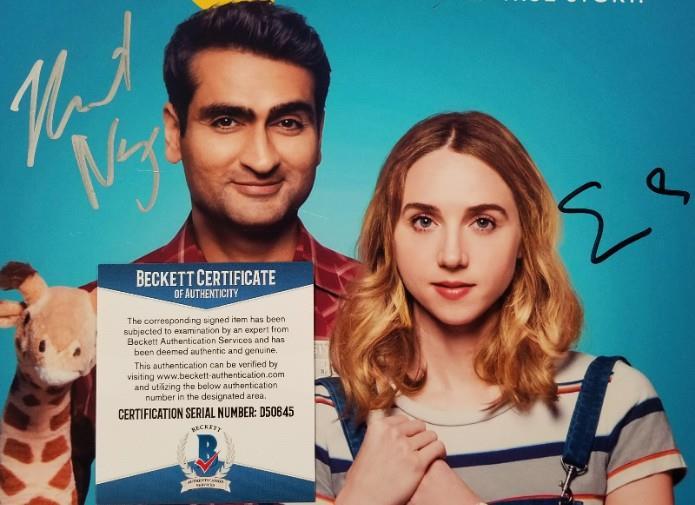 KUMAIL NANJIANI + ZOE KAZAN Signed 11x14 Photo THE BIG SICK (B) Beckett BAS COA