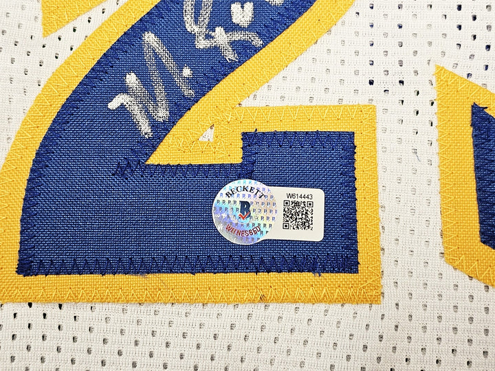 Warriors Chris Mullin, Tim Hardaway Mitch Richmond Auto White Jersey Run TMC BAS