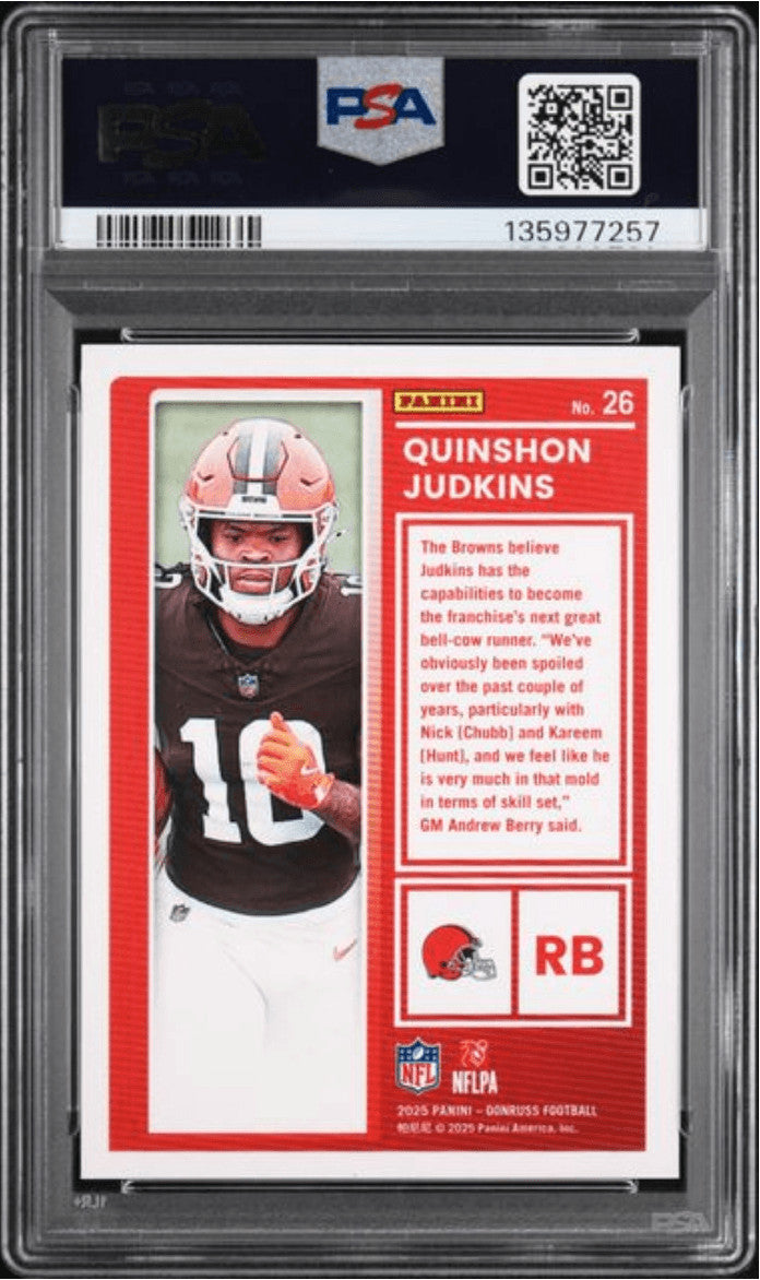 Graded 2025 Panini Donruss Quinshon Judkins #26 The RCs RC Card PSA 10