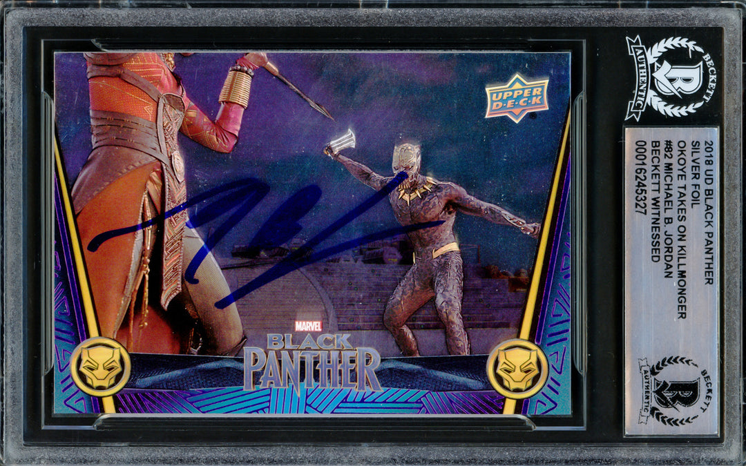 Michael B. Jordan Autographed 2018 UD Black Panther Card Marvel Beckett