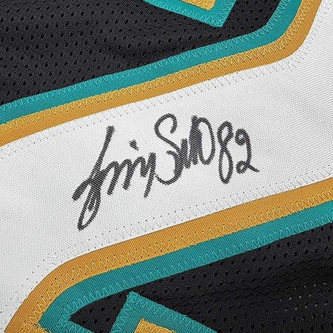 Framed Autographed/Signed Jimmy Smith 35x39 Jacksonville Black Jersey COA