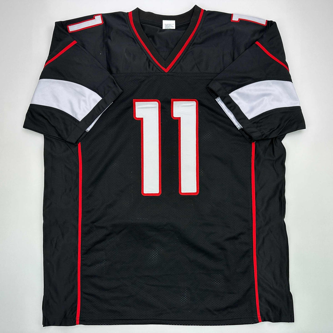 Facsimile Autographed Larry Fitzgerald Arizona Black Reprint Jersey Size Mens XL