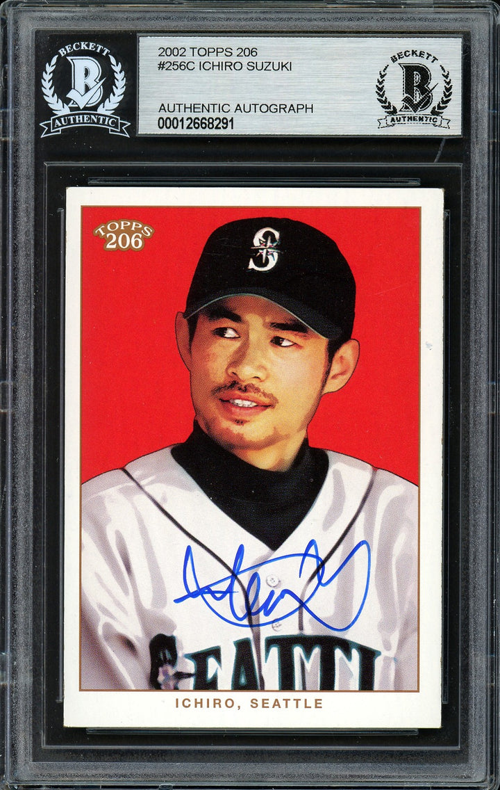 Ichiro Suzuki Signed 2002 Topps 206 Card 256C Seattle Mariners Beckett